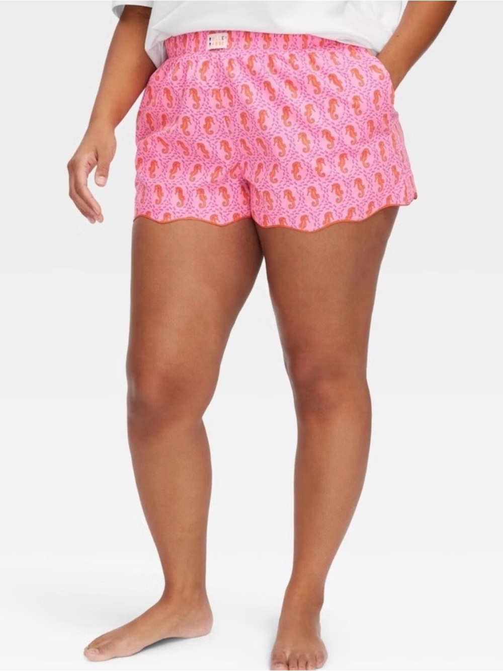 Roller Rabbit Pink Shorts with Orange Seahorse Paisley